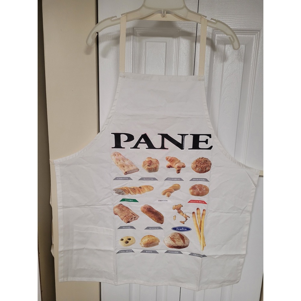 Italian Pane Bread Apron 100% Cotton Made in Italy Kitchen Cooking‎ Baking Retro